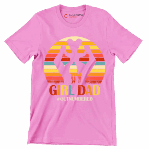 Girl Dad - Father’s Day T-Shirt 3 Girl Dad Father’s Day T Shirt Pink S 1