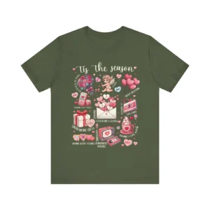 Unisex Size Cute Valentine's Day Cupid Heart Balloons Love Letters Roses T shirt 21