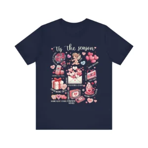 Unisex Size Cute Valentine's Day Cupid Heart Balloons Love Letters Roses T shirt 41