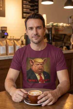 Quiet Piggy Trump Pig Parody T Shirt Funny Anti Trump Political Satire Tee 04