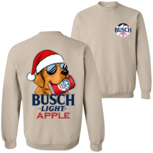 Busch Light Apple Golden Dog Christmas Sweatshirt, Busch Light Apple Shirt