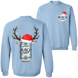 Busch Light Christmas Sweatshirt, Beer Can Reindeer Graphic Pullover