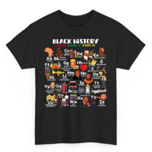 ABCs of Black History Month Pride Live It Learn It Teacher T-Shirt