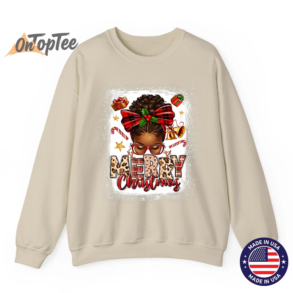 African American Women Bleached Woman Merry Christmas Sweatshirt African American Women Bleached Woman Merry Christmas Sweatshirt