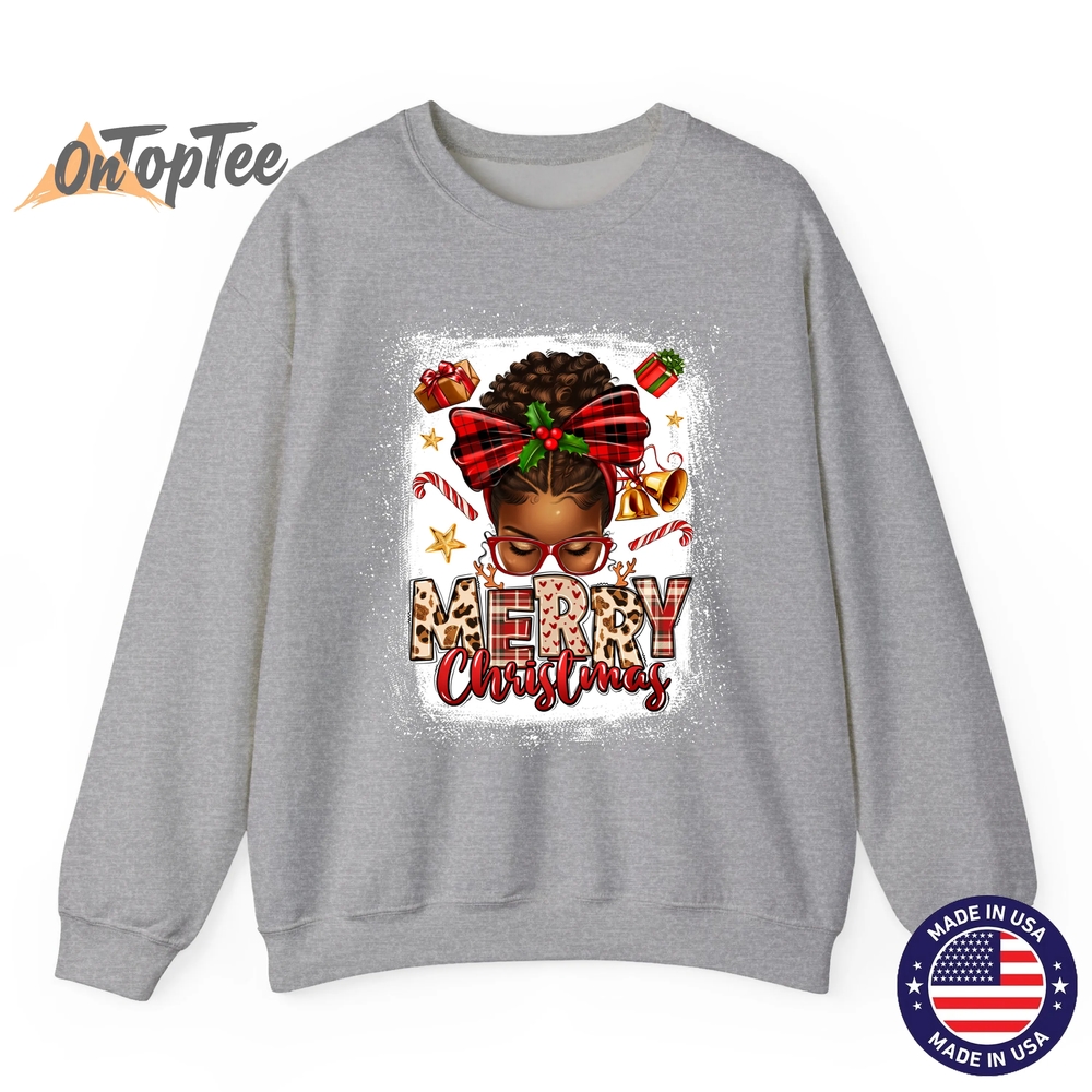 African American Women Bleached Woman Merry Christmas Sweatshirt African American Women Bleached Woman Merry Christmas Sweatshirt