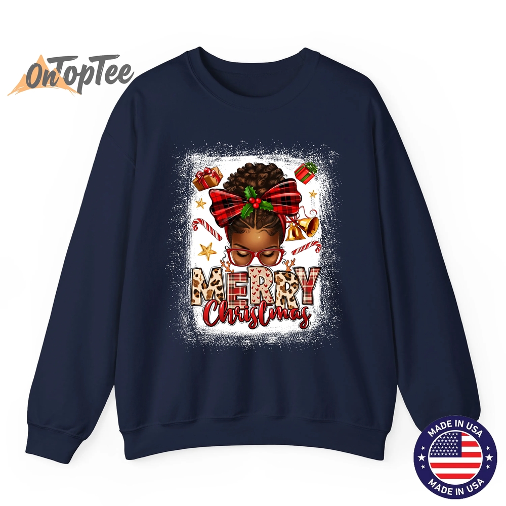 African American Women Bleached Woman Merry Christmas Sweatshirt African American Women Bleached Woman Merry Christmas Sweatshirt
