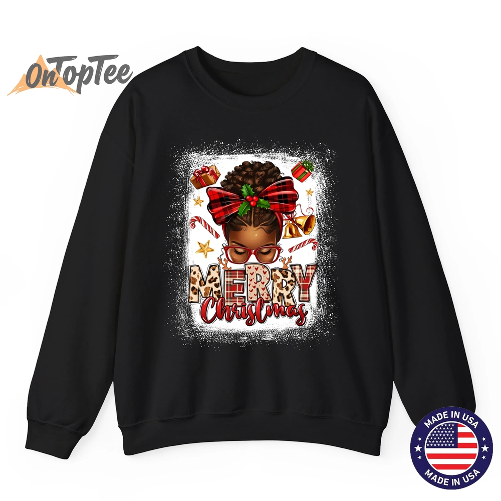 African American Women Bleached Woman Merry Christmas Sweatshirt African American Women Bleached Woman Merry Christmas Sweatshirt