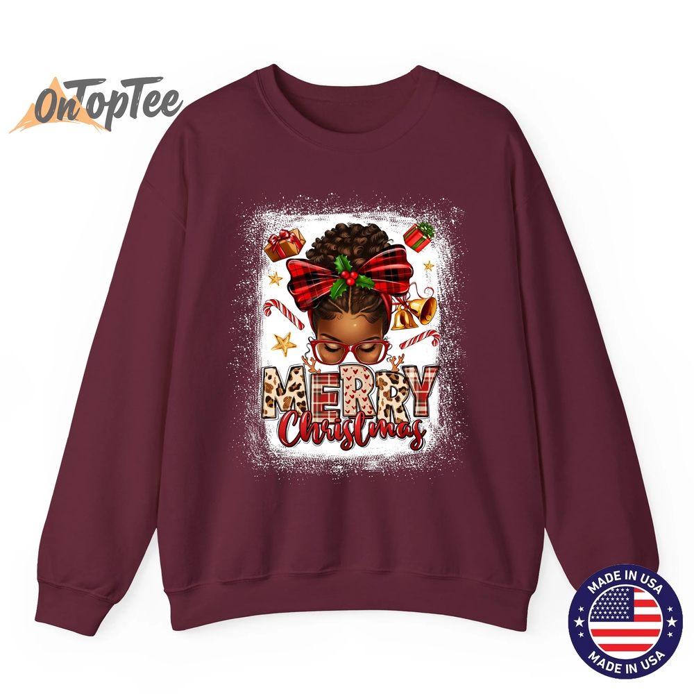 African American Women Bleached Woman Merry Christmas Sweatshirt African American Women Bleached Woman Merry Christmas Sweatshirt