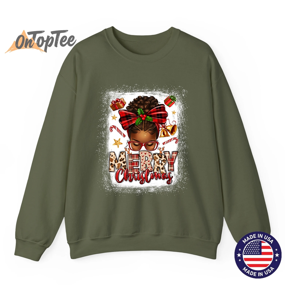 African American Women Bleached Woman Merry Christmas Sweatshirt African American Women Bleached Woman Merry Christmas Sweatshirt