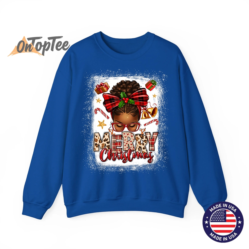 African American Women Bleached Woman Merry Christmas Sweatshirt African American Women Bleached Woman Merry Christmas Sweatshirt