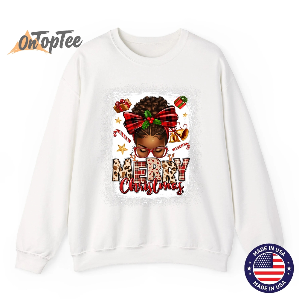 African American Women Bleached Woman Merry Christmas Sweatshirt African American Women Bleached Woman Merry Christmas Sweatshirt