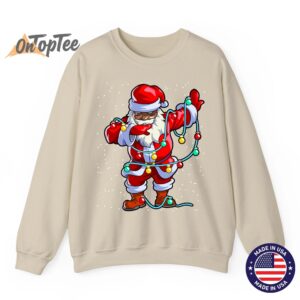 Afro Santa Claus Christmas Sweatshirt – African American Xmas