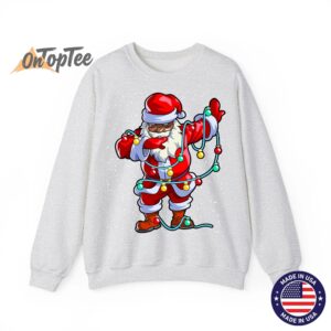 Afro Santa Claus Christmas Sweatshirt African American Xmas 02