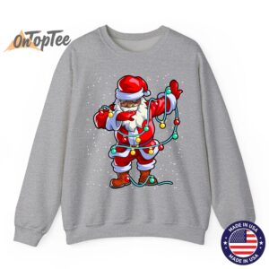 Afro Santa Claus Christmas Sweatshirt African American Xmas 03