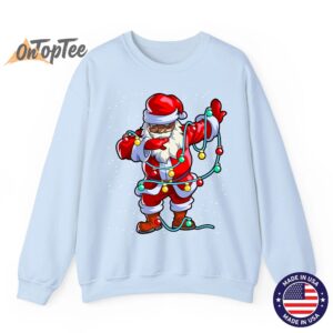 Afro Santa Claus Christmas Sweatshirt African American Xmas 04