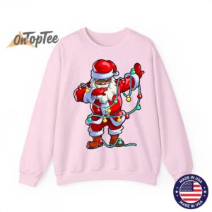 Afro Santa Claus Christmas Sweatshirt African American Xmas 05