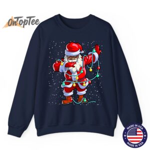 Afro Santa Claus Christmas Sweatshirt African American Xmas 06