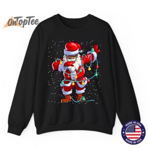 Afro Santa Claus Christmas Sweatshirt African American Xmas 07