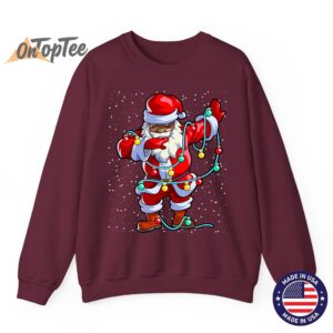 Afro Santa Claus Christmas Sweatshirt African American Xmas 08