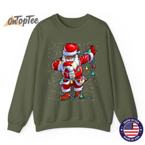 Afro Santa Claus Christmas Sweatshirt African American Xmas 09
