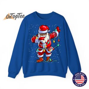 Afro Santa Claus Christmas Sweatshirt African American Xmas 10