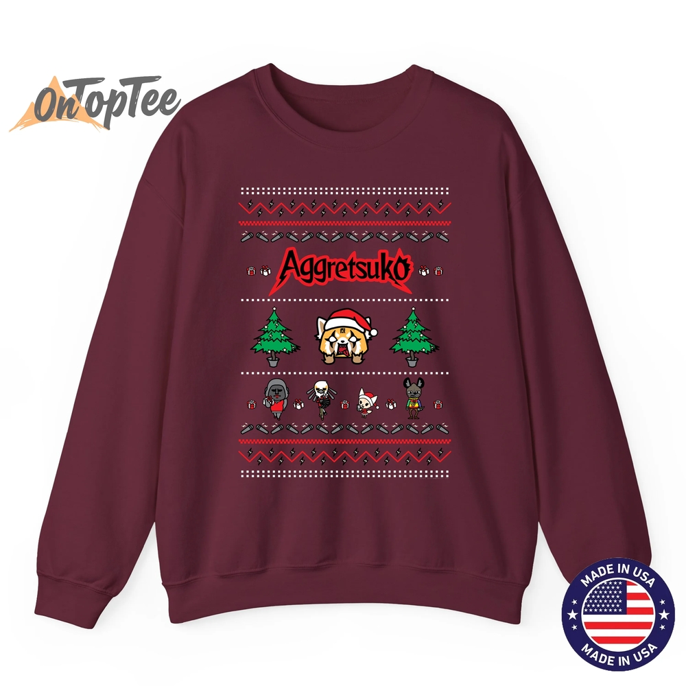 Aggretsuko Ugly Christmas Rage Sweatshirt Aggretsuko Ugly Christmas Rage Sweatshirt