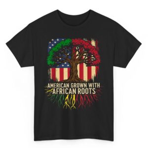American Grown African USA Flag Black History Month T-Shirt