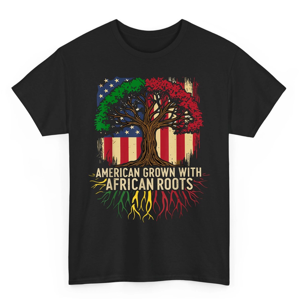 American Grown African USA Flag Black History Month T-Shirt American Grown African USA Flag Black History Month T-Shirt
