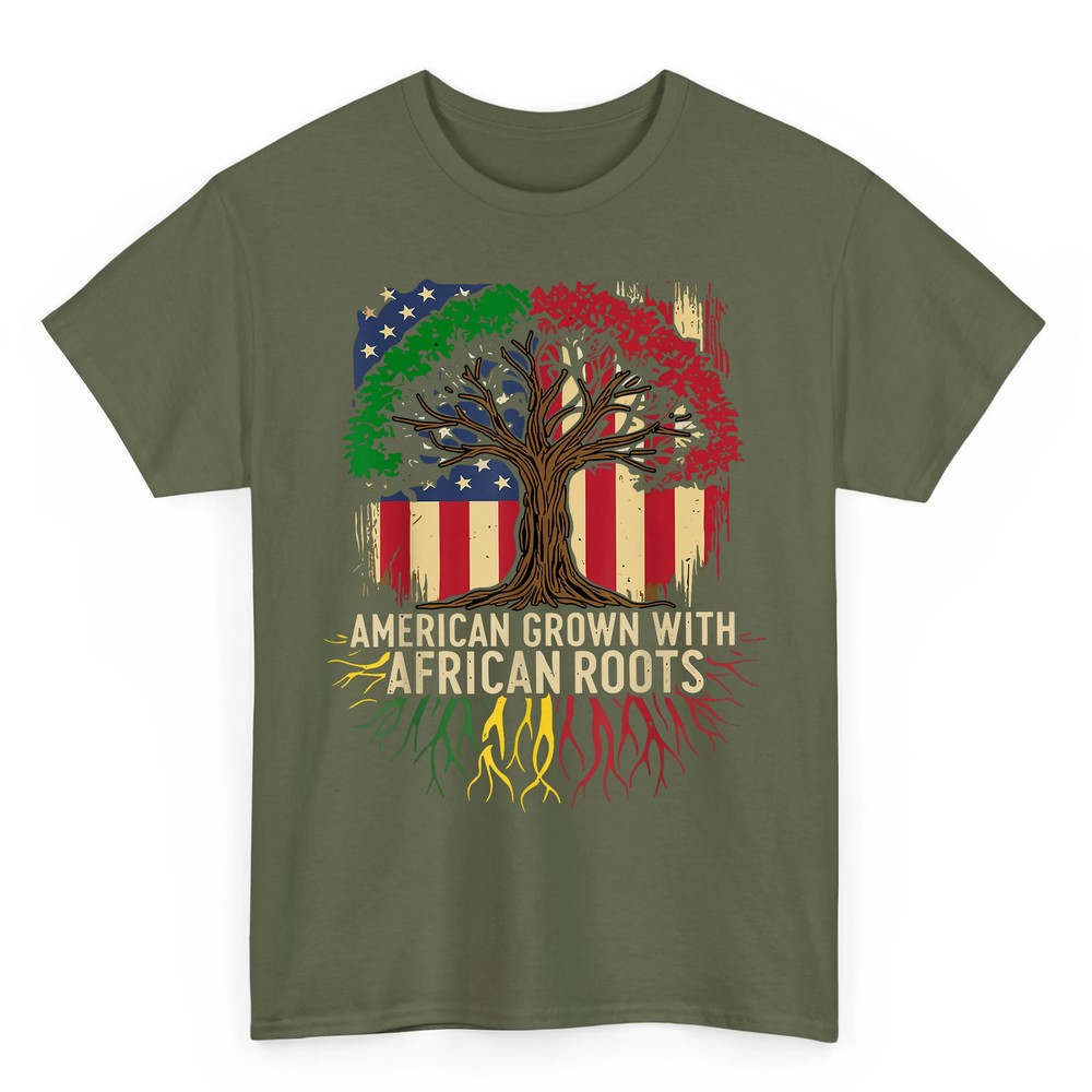 American Grown African USA Flag Black History Month T-Shirt American Grown African USA Flag Black History Month T-Shirt
