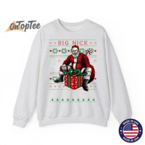 Big Nick Energy Funny Sarcastic Santa Ugly Christmas Sweatshirt 02