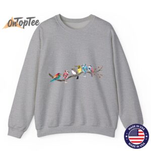 Bird Watching Birds on a Branch Bird Watcher Sweatshirt 02