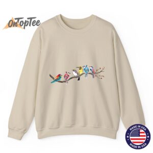 Bird Watching Birds on a Branch Bird Watcher Sweatshirt 03