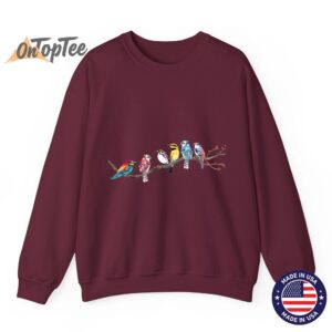 Bird Watching Birds on a Branch Bird Watcher Sweatshirt 05