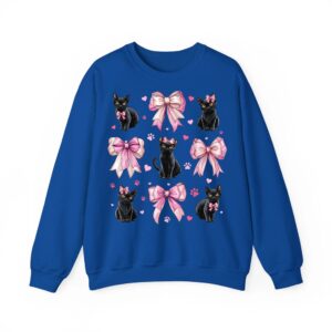 Black Cat Pet Girl Coquette Bow Pink Mom Sweatshirt 07