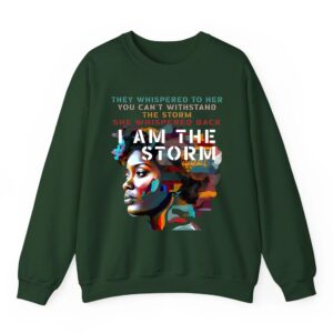Black History Month Shirt African Woman Afro I Am The Storm Sweatshirt 02