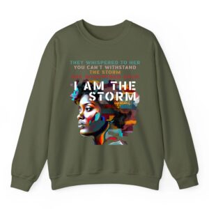 Black History Month Shirt African Woman Afro I Am The Storm Sweatshirt 03