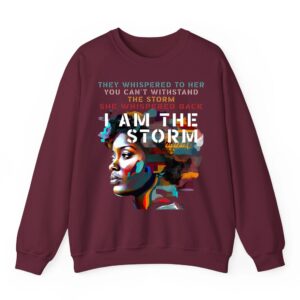Black History Month Shirt African Woman Afro I Am The Storm Sweatshirt 05