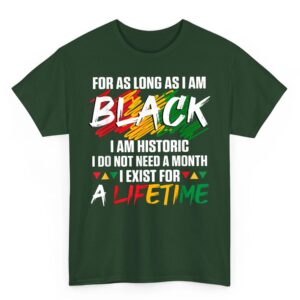 Black History Month for as Long as I am Black I am Historic T Shirt 03