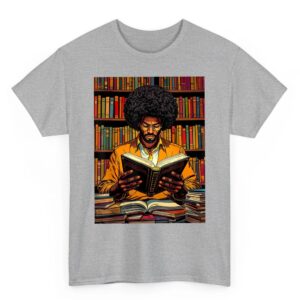 Black Man Reading Book Black History Month Book Lover Afro T Shirt 02