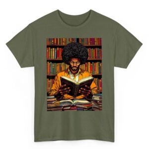 Black Man Reading Book Black History Month Book Lover Afro T Shirt 03
