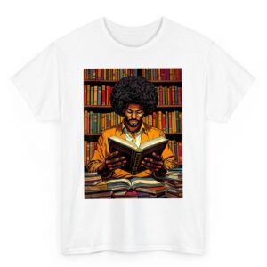 Black Man Reading Book Black History Month Book Lover Afro T Shirt 05