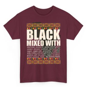 Black Mixed With Black History Month Afro American Women T Shirt 04