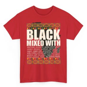Black Mixed With Black History Month Afro American Women T Shirt 06