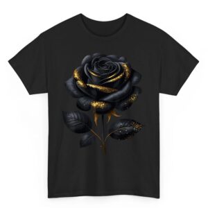 Black Rose with Golden Sparkes T-Shirt