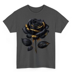 Black Rose with Golden Sparkes T Shirt 02