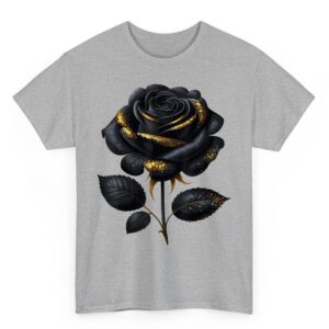 Black Rose with Golden Sparkes T Shirt 03