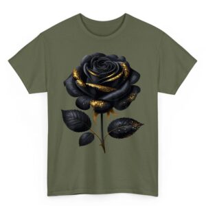 Black Rose with Golden Sparkes T Shirt 05