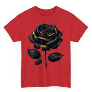 Black Rose with Golden Sparkes T Shirt 06