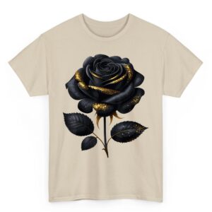 Black Rose with Golden Sparkes T Shirt 07