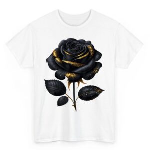 Black Rose with Golden Sparkes T Shirt 08
